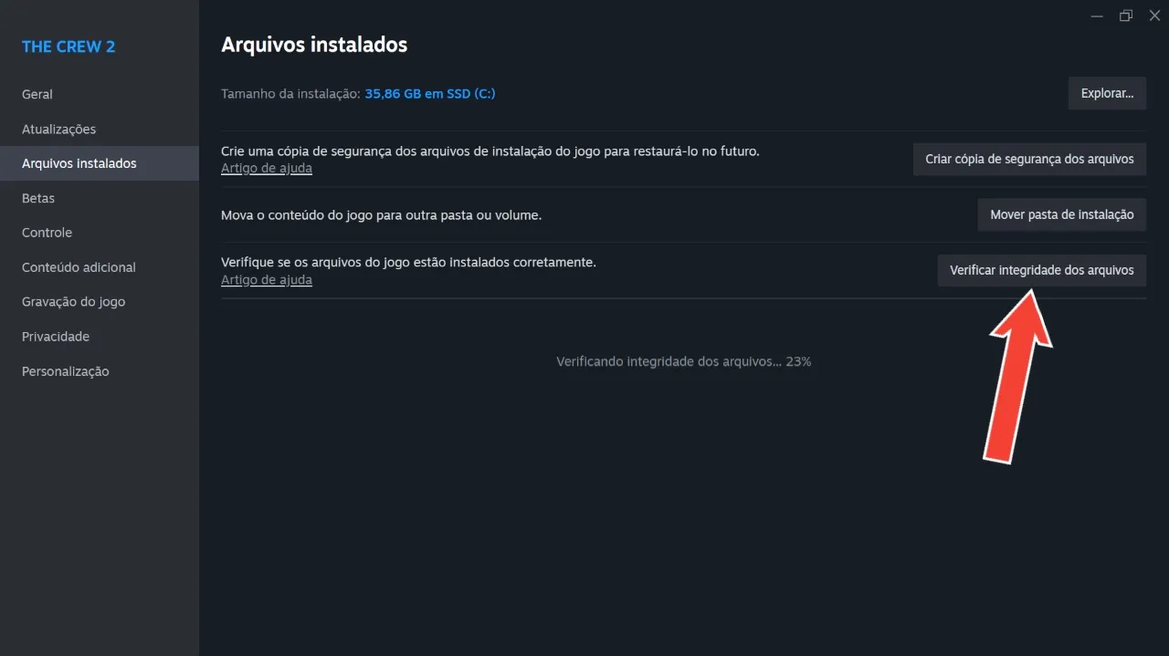 Integridade dos arquivos do jogo