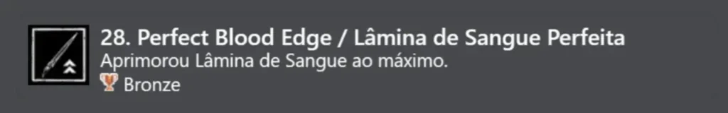 28. Lâmina de Sangue Perfeita (Bronze)