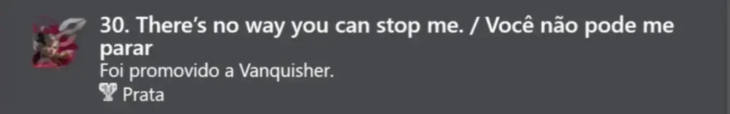 30. Você não pode me parar. (Prata)