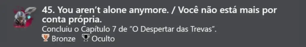 45. Você não está mais por conta própria. (Bronze)