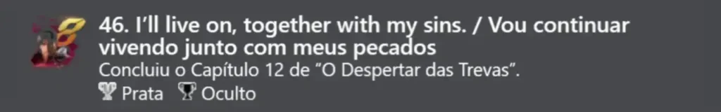 46. Vou continuar vivendo junto com meus pecados. (Prata)