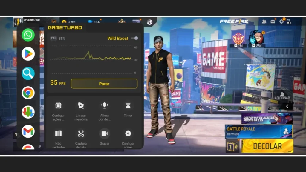 Ative o Modo Game ou Otimizador de Jogos