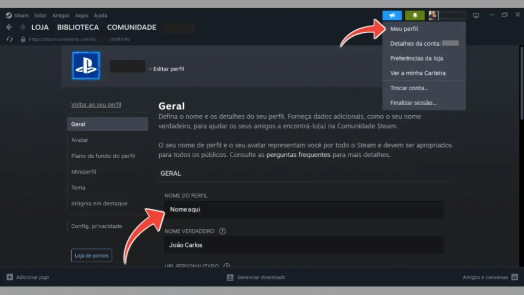 Como alterar o nome de usuário na Steam em 2026: Guia completo 2 Como alterar o nome de usuário na Steam pelo PC e pelo celular