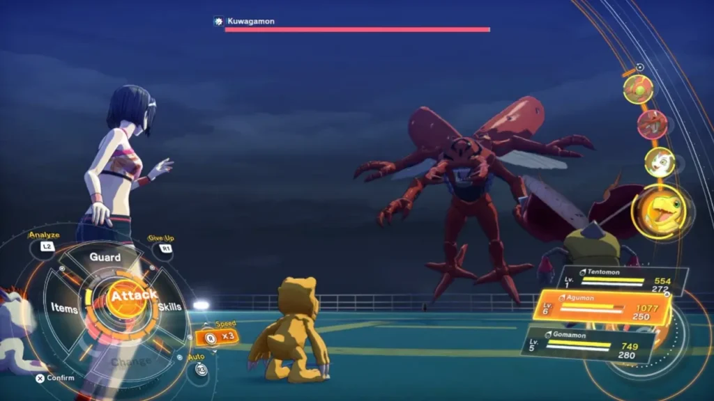 Análise: Digimon Story: Time Stranger vale a pena? 2 Digimon Story Time Stranger combate por turnos e estratégia