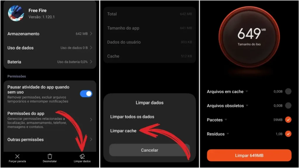 Limpe o cache dos jogos e arquivos desnecessários