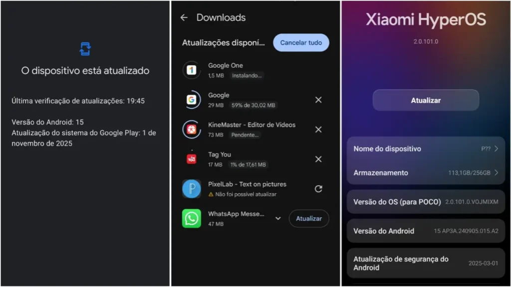 Mantenha o sistema Android e os apps atualizados