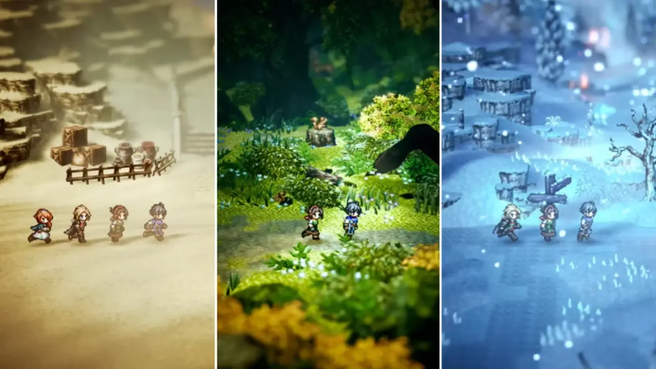 Octopath Traveler 0 direção de arte, trilha sonora e apresentação