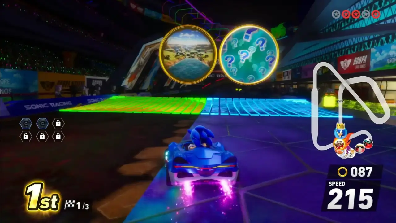 Sonic Racing CrossWorlds CrossWorlds, Anéis de Viagem e pistas que se transformam a cada volta