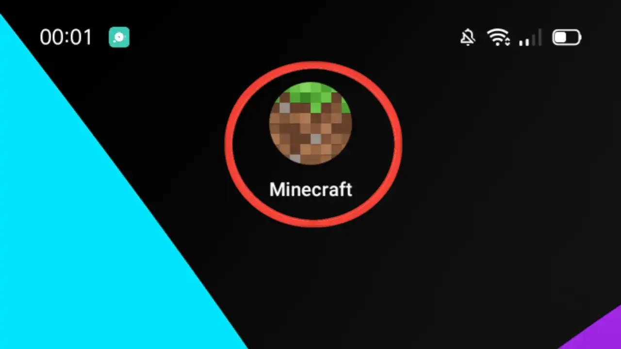 Em outro celular, abra o Minecraft clicando no seu ícone