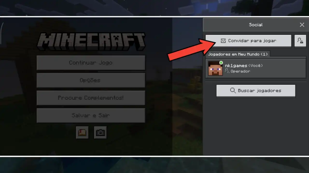 Selecione “Convidar para jogar”