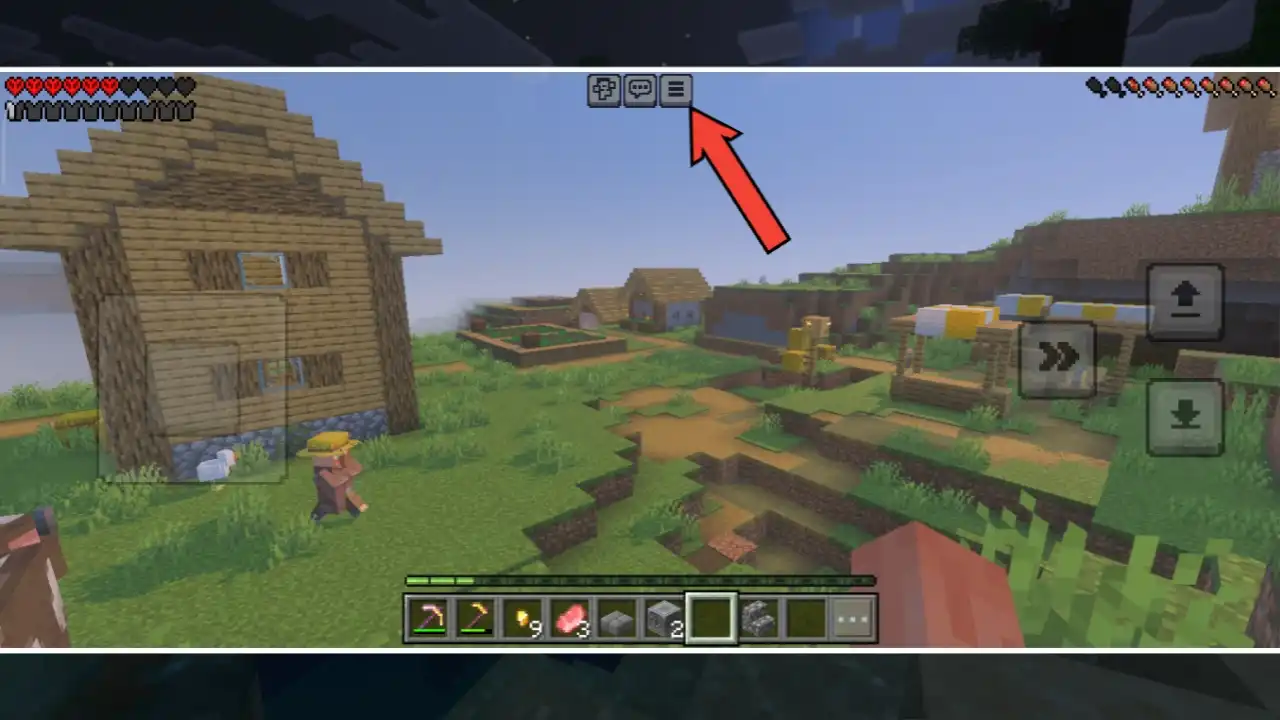 Toque no ícone de pausa na parte superior da tela