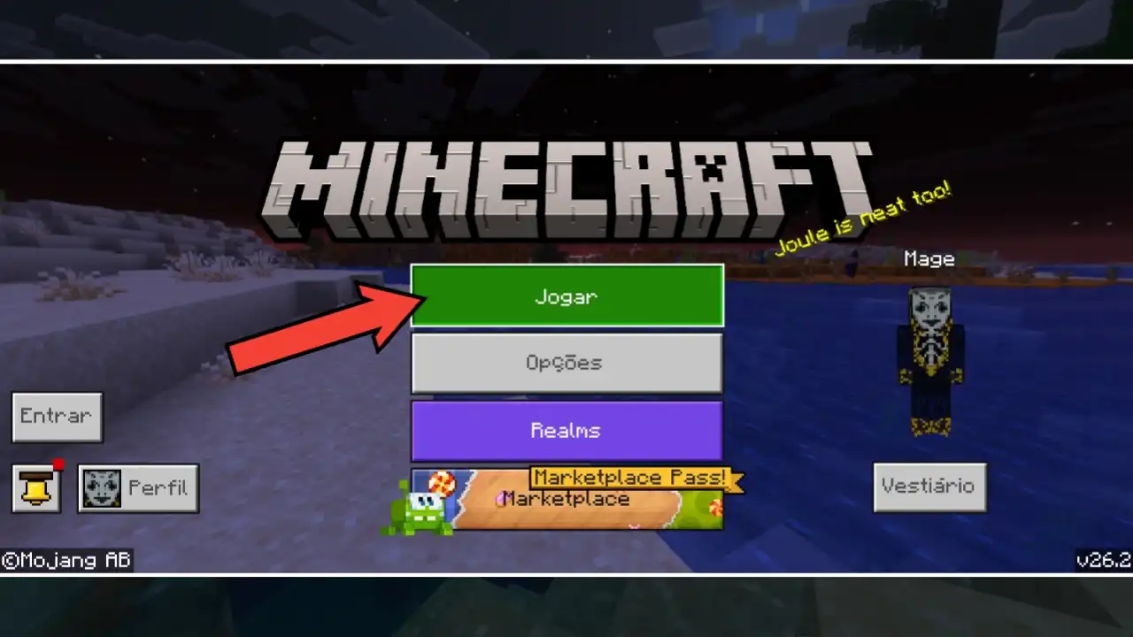 Toque no primeiro botão “Jogar”