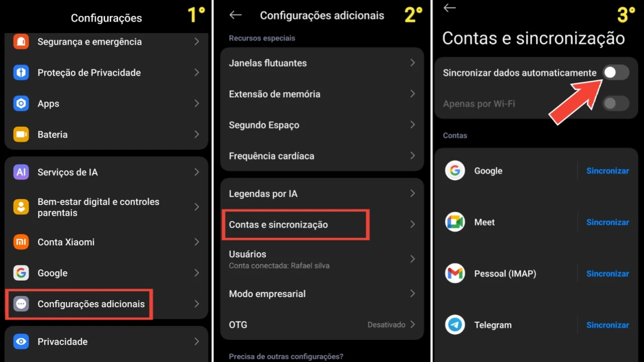 Limite sincronizações