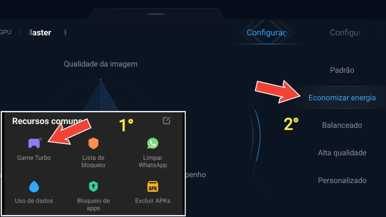 Utilize o modo de economia do Game Booster nativo do aparelho